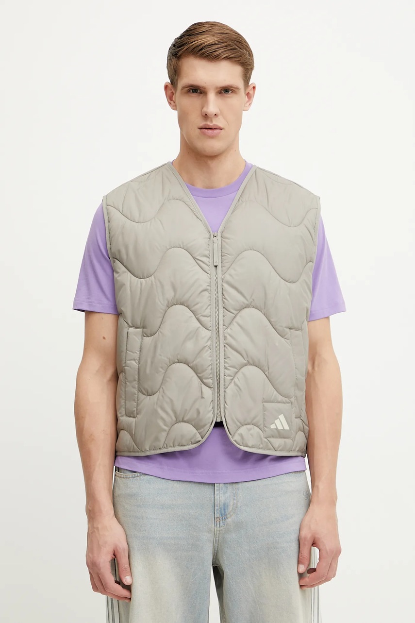 adidas vestă NUGANIC bărbați, culoarea bej, de tranzitie, JD1093