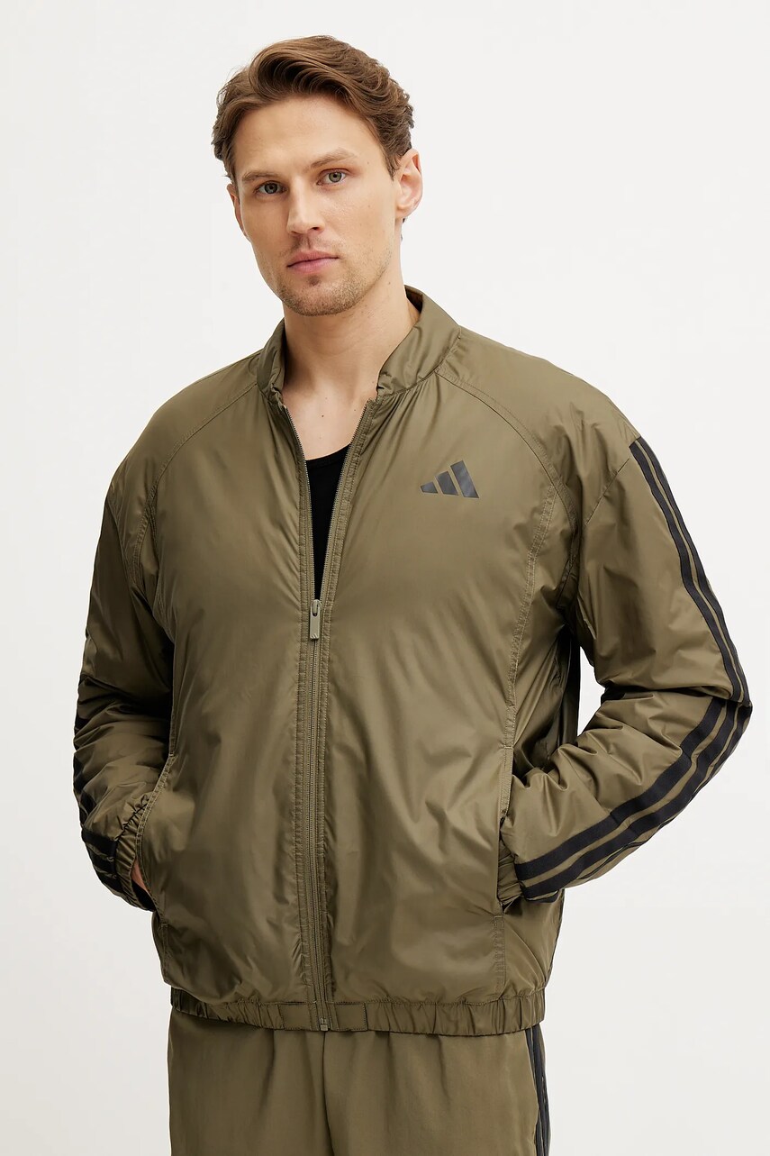 adidas geaca Essential culoarea verde, de tranzitie, JJ1202
