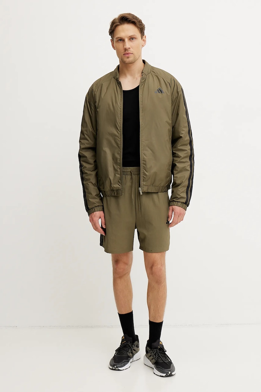 Куртка adidas Essential цвет зелёный переходная JJ1202 Куртка adidas Essential цвет зелёный переходная JJ1202