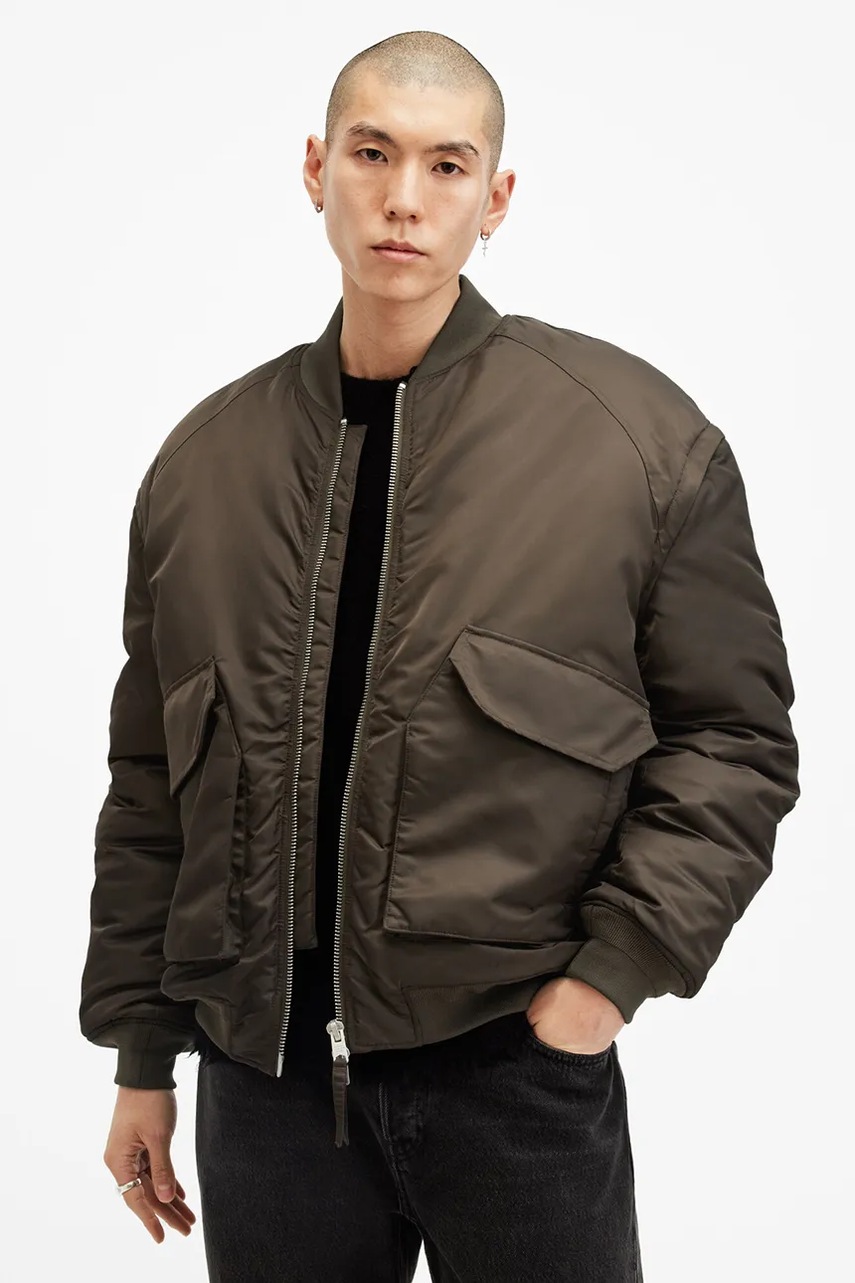 AllSaints bomber dzseki HAWK férfi, zöld, átmeneti, M049OB termék 2. képe