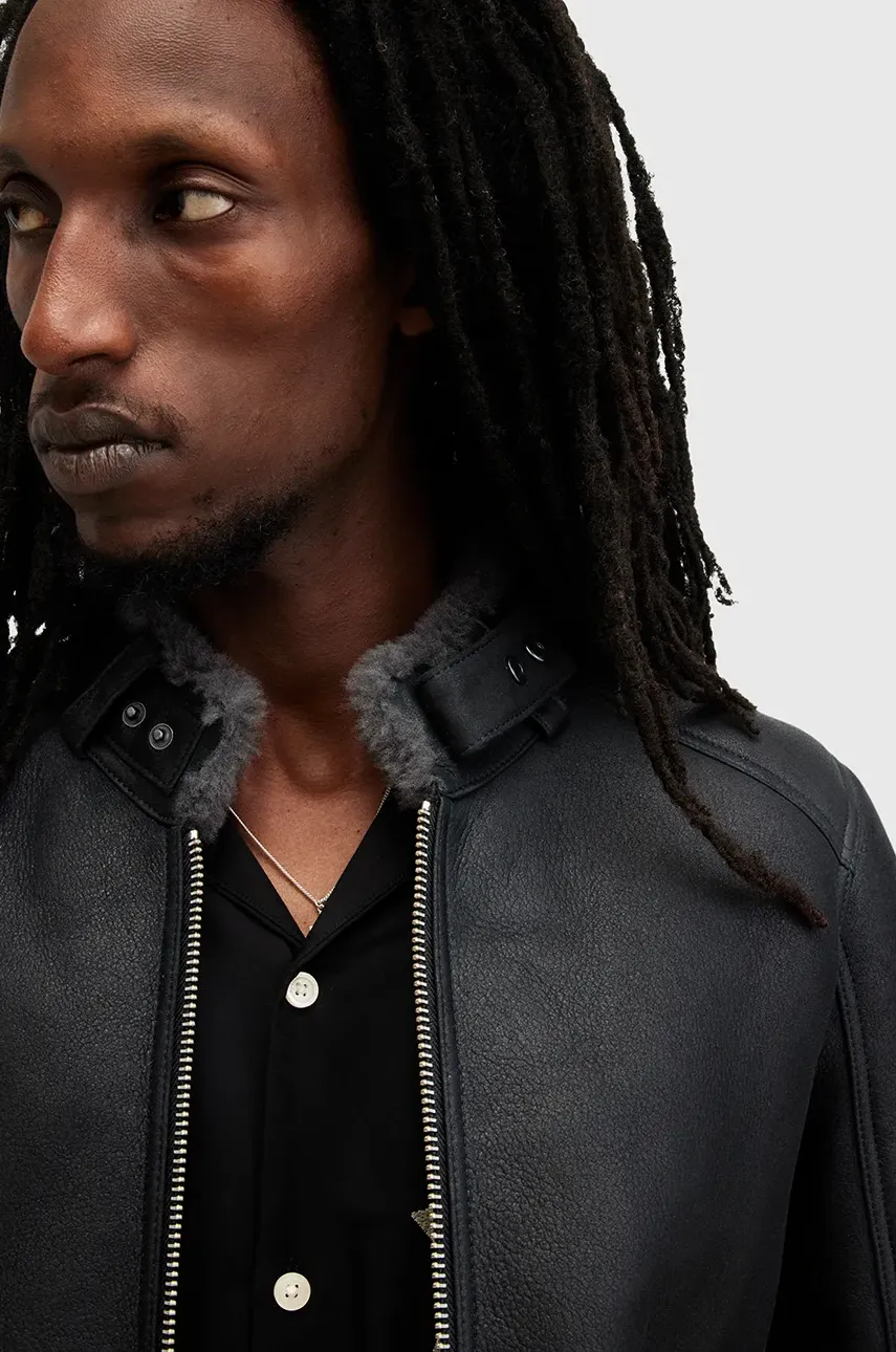 Кожаная куртка AllSaints HAYWARD мужская цвет чёрный переходная M057LB Кожаная куртка AllSaints HAYWARD мужская цвет чёрный переходная M057LB