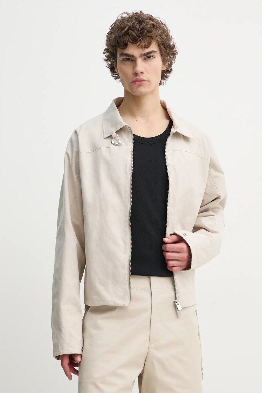 Heliot Emil geaca barbati, culoarea bej, de tranzitie, oversize, PRESS25_M_02_146_ST18