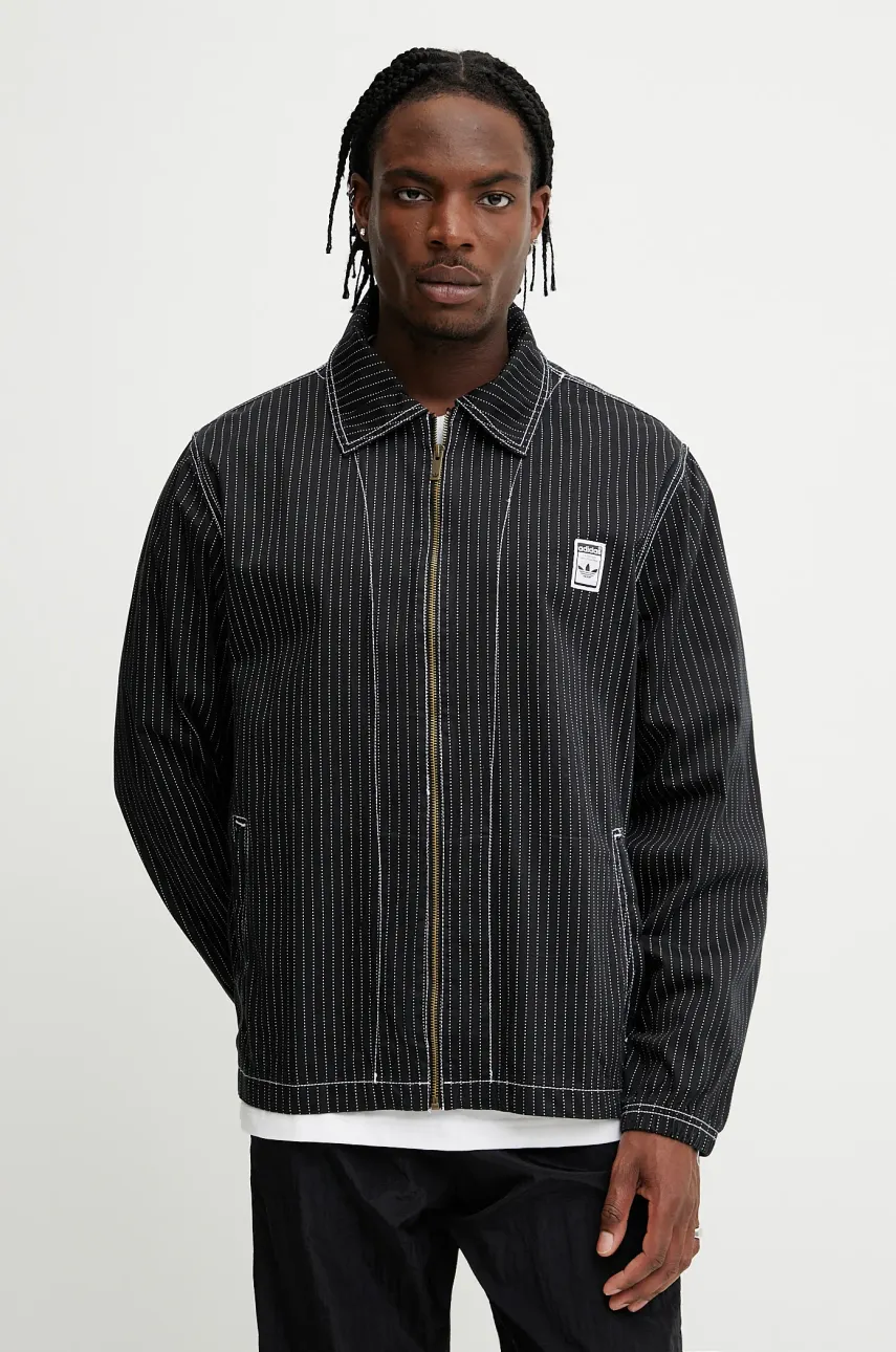adidas Originals jachetă de bumbac Wabash Nylon Coach culoarea negru, de tranzitie, JP4485