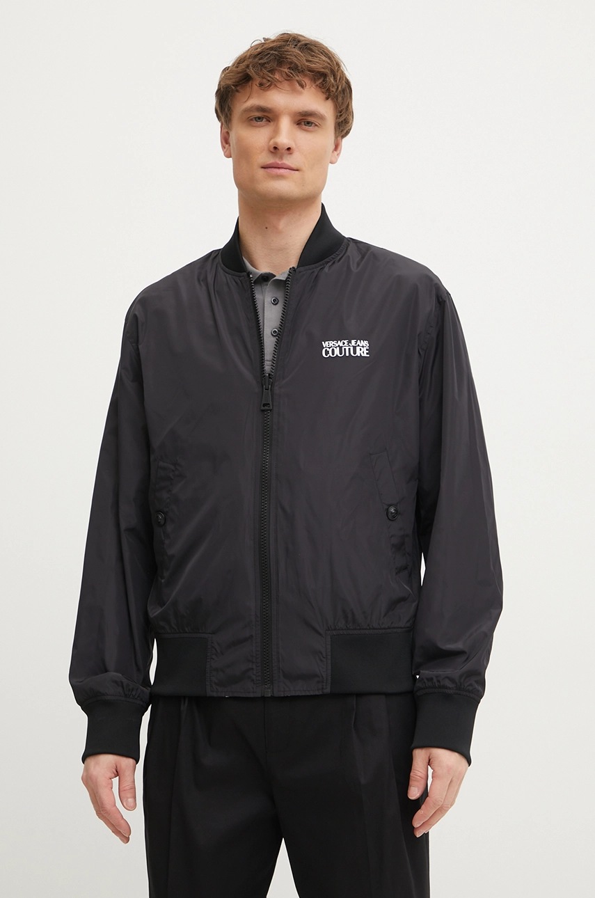 Αναστρέψιμο μπουφάν bomber Versace Jeans Couture χρώμα: μαύρο, 78GASD07 CQD92 φωτογραφία