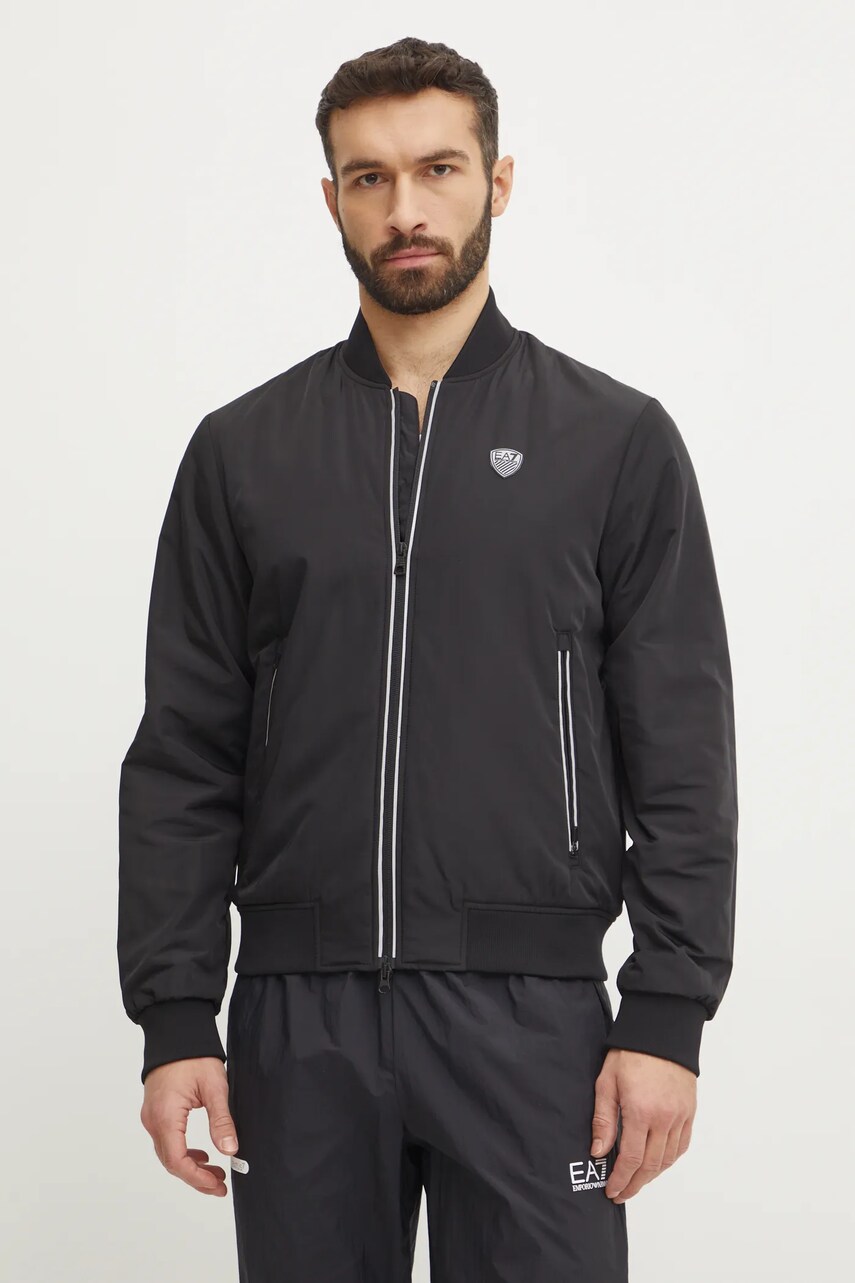 EA7 Emporio Armani geaca barbati, culoarea negru, de tranzitie, PN7LZ.8NPB12