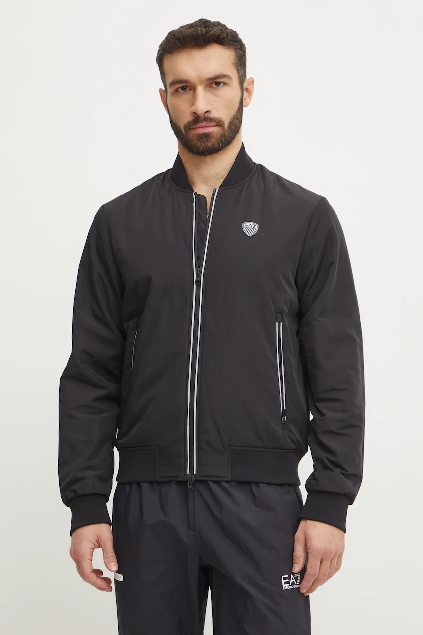 EA7 Emporio Armani geaca barbati, culoarea negru, de tranzitie, PN7LZ.8NPB12