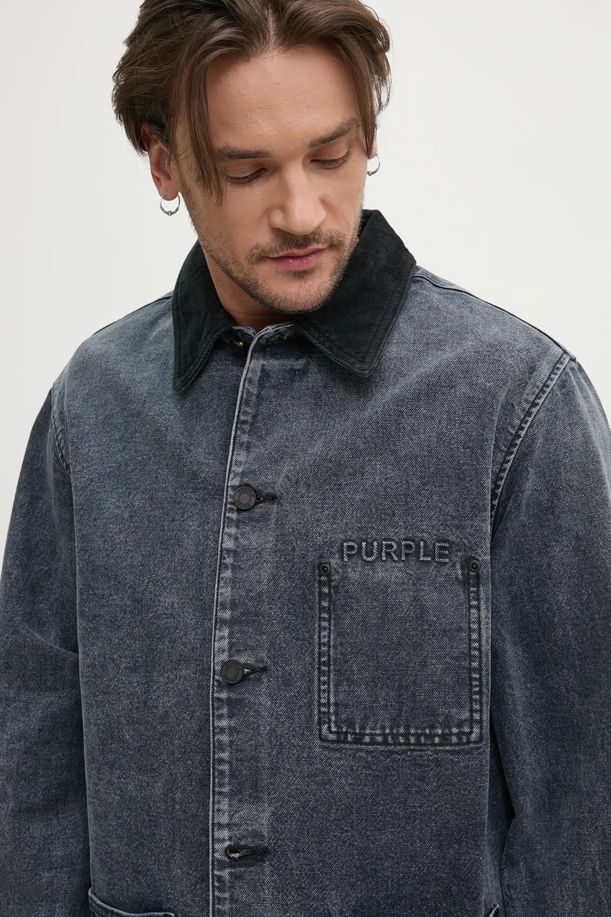 Τζιν μπουφάν PURPLE BRAND WORKWEAR ROYALTIES CANVAS χρώμα: γκρι, P080-WJDB125 φωτογραφία