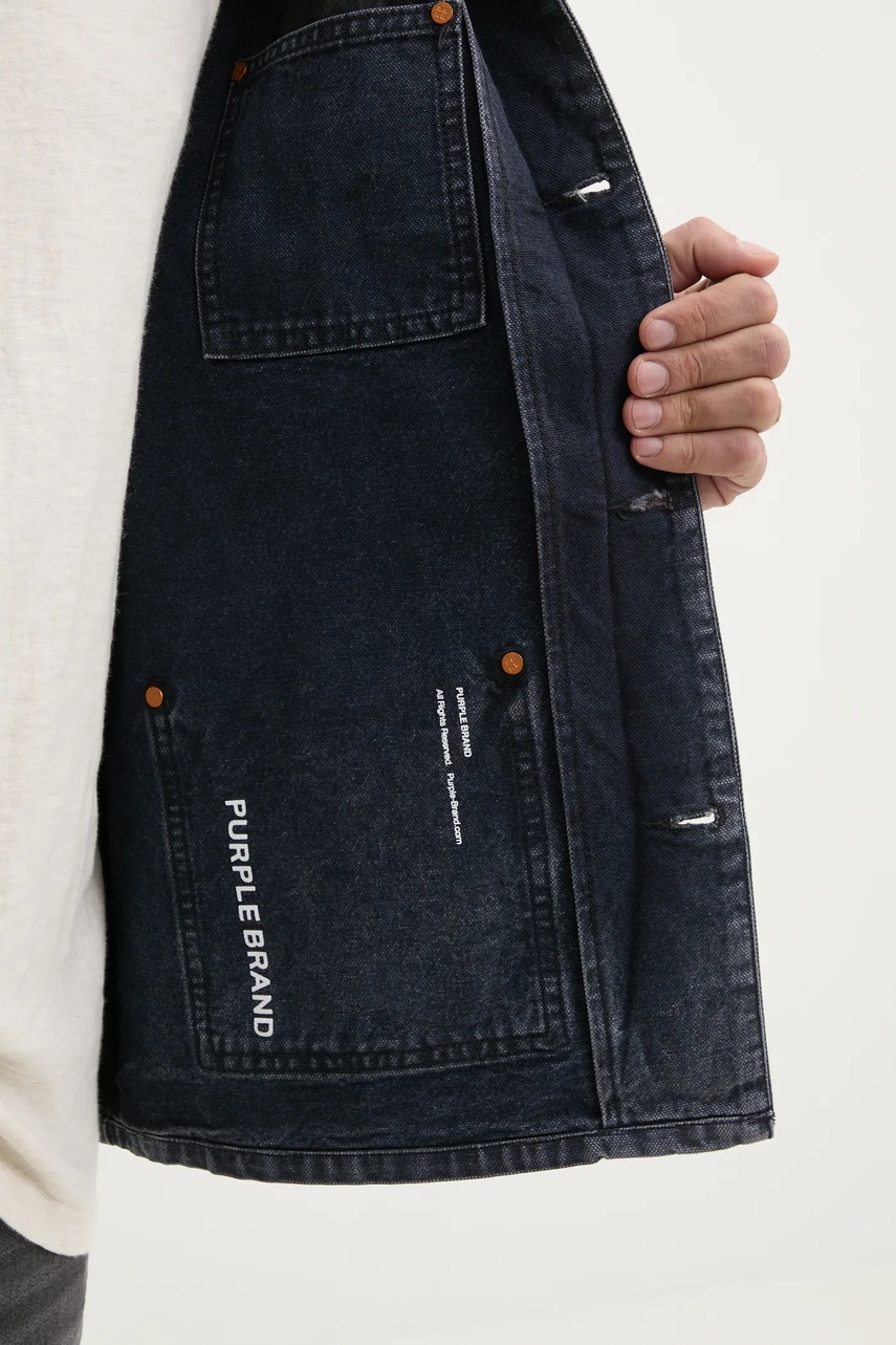 Τζιν μπουφάν PURPLE BRAND WORKWEAR ROYALTIES CANVAS χρώμα: γκρι, P080-WJDB125 φωτογραφία