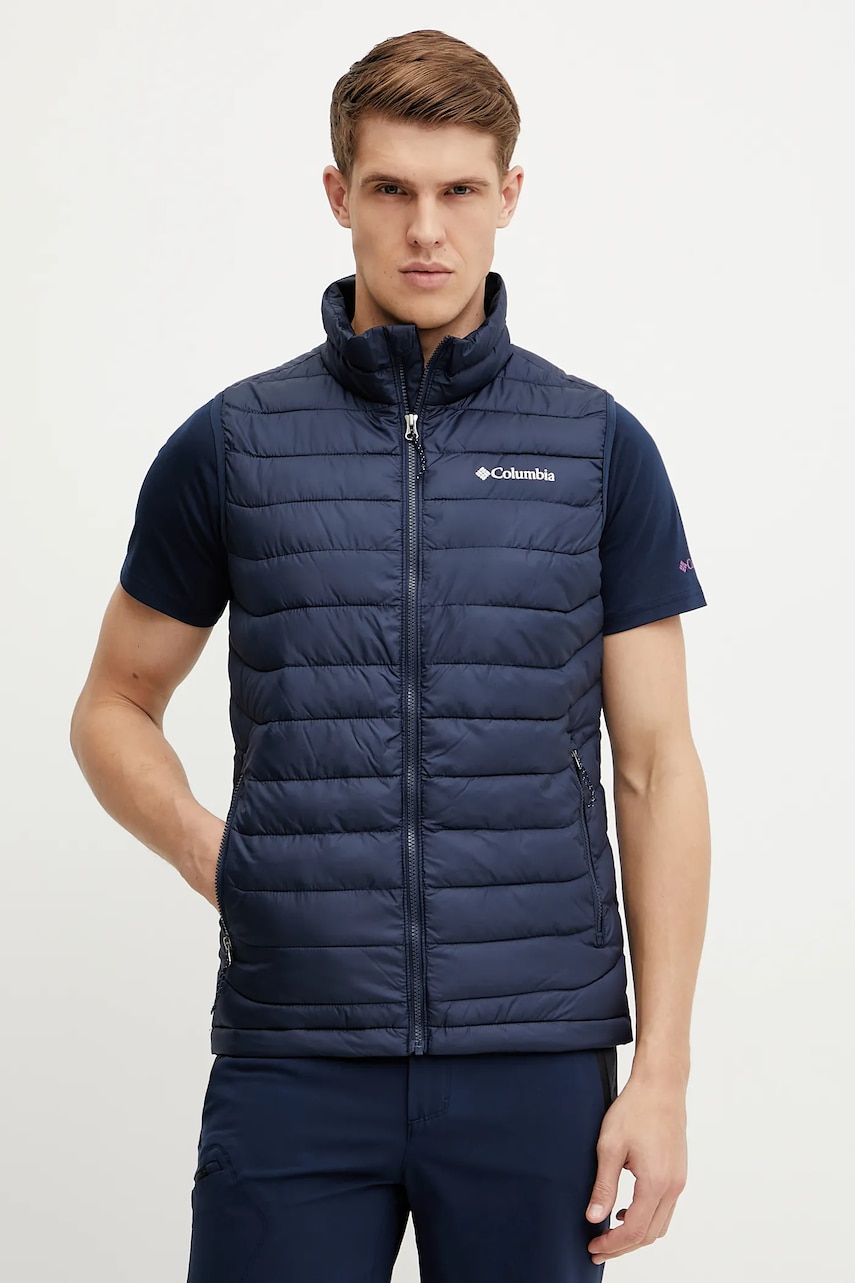 Columbia vesta sport Powder Lite II culoarea albastru marin, de tranzitie, 2086974 Columbia vesta sport Powder Lite II culoarea albastru marin, de tranzitie, 2086974