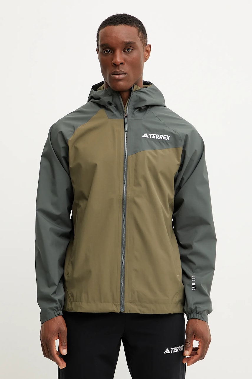 adidas TERREX geacă de ploaie Multi Rain.RDY bărbați, culoarea verde, JD8355 adidas TERREX geacă de ploaie Multi Rain.RDY bărbați, culoarea verde, JD8355