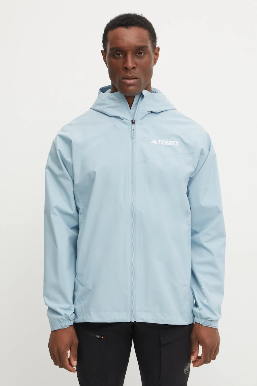 adidas TERREX geaca de ploaie Multi Rain.RDY barbati, culoarea turcoaz, JD8356 adidas TERREX geaca de ploaie Multi Rain.RDY barbati, culoarea turcoaz, JD8356