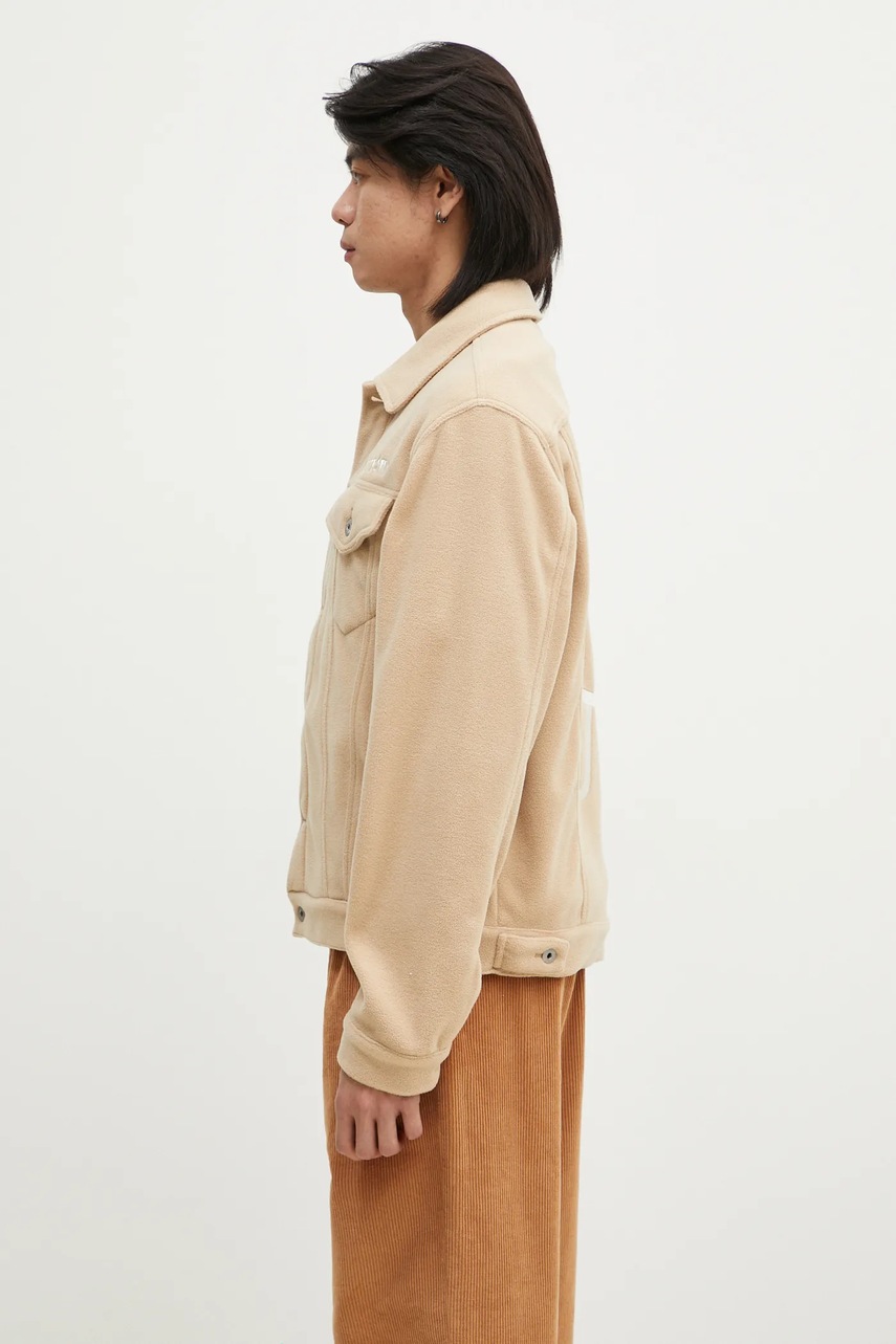 Кофта ICECREAM Fleece Trucker мужская цвет бежевый с аппликацией IC24406