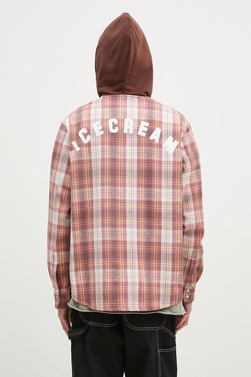 Košeľa s prímesou vlny ICECREAM Hooded Flannel Zip Through