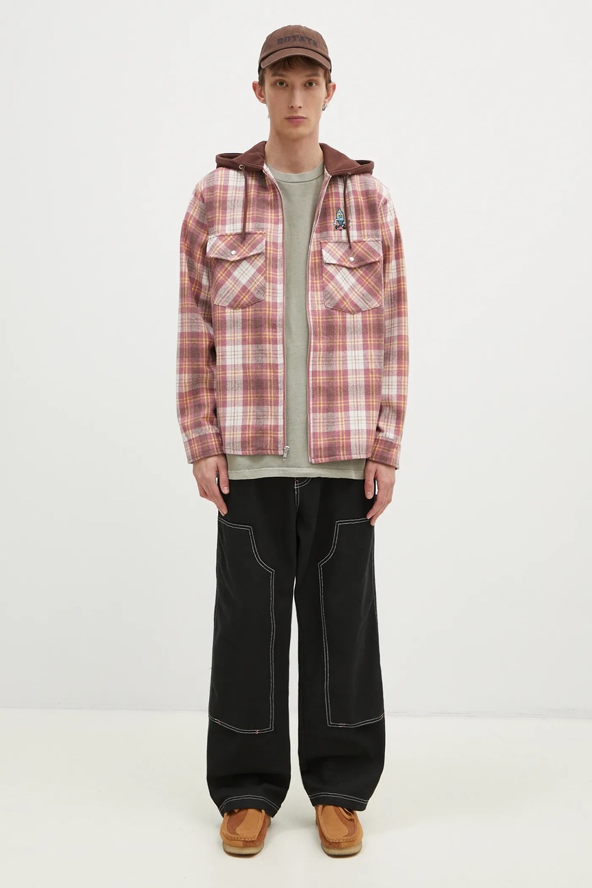 ICECREAM koszula z domieszką wełny Hooded Flannel Zip Through (zdjęcie 6)