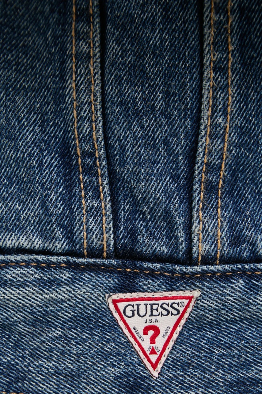 Βαμβακερό τζιν μπουφάν Guess Jeans χρώμα: μπλε, M4BN44 D5EJ1 φωτογραφία