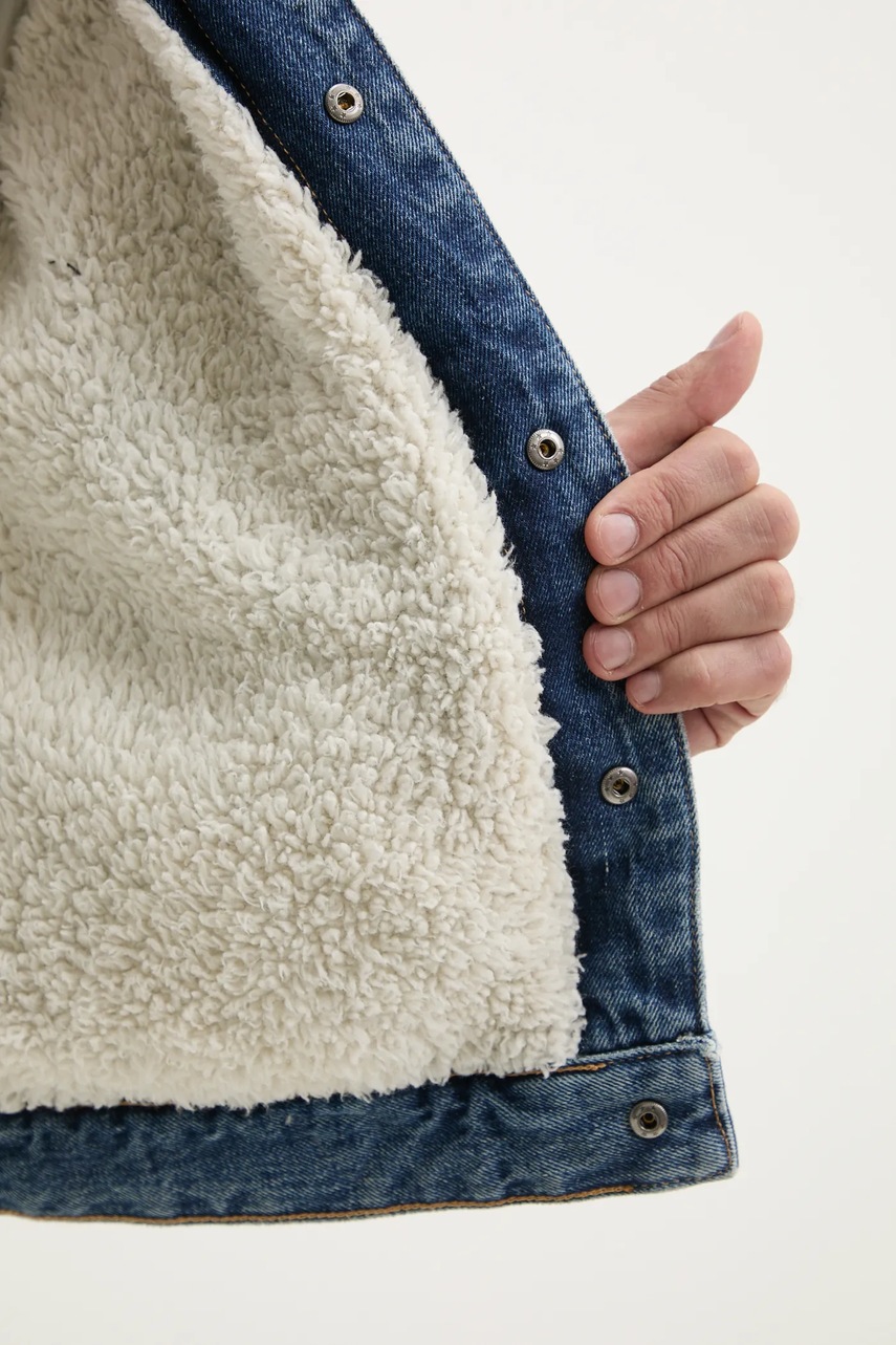 Βαμβακερό τζιν μπουφάν Guess Jeans χρώμα: μπλε, M4BN44 D5EJ1 φωτογραφία