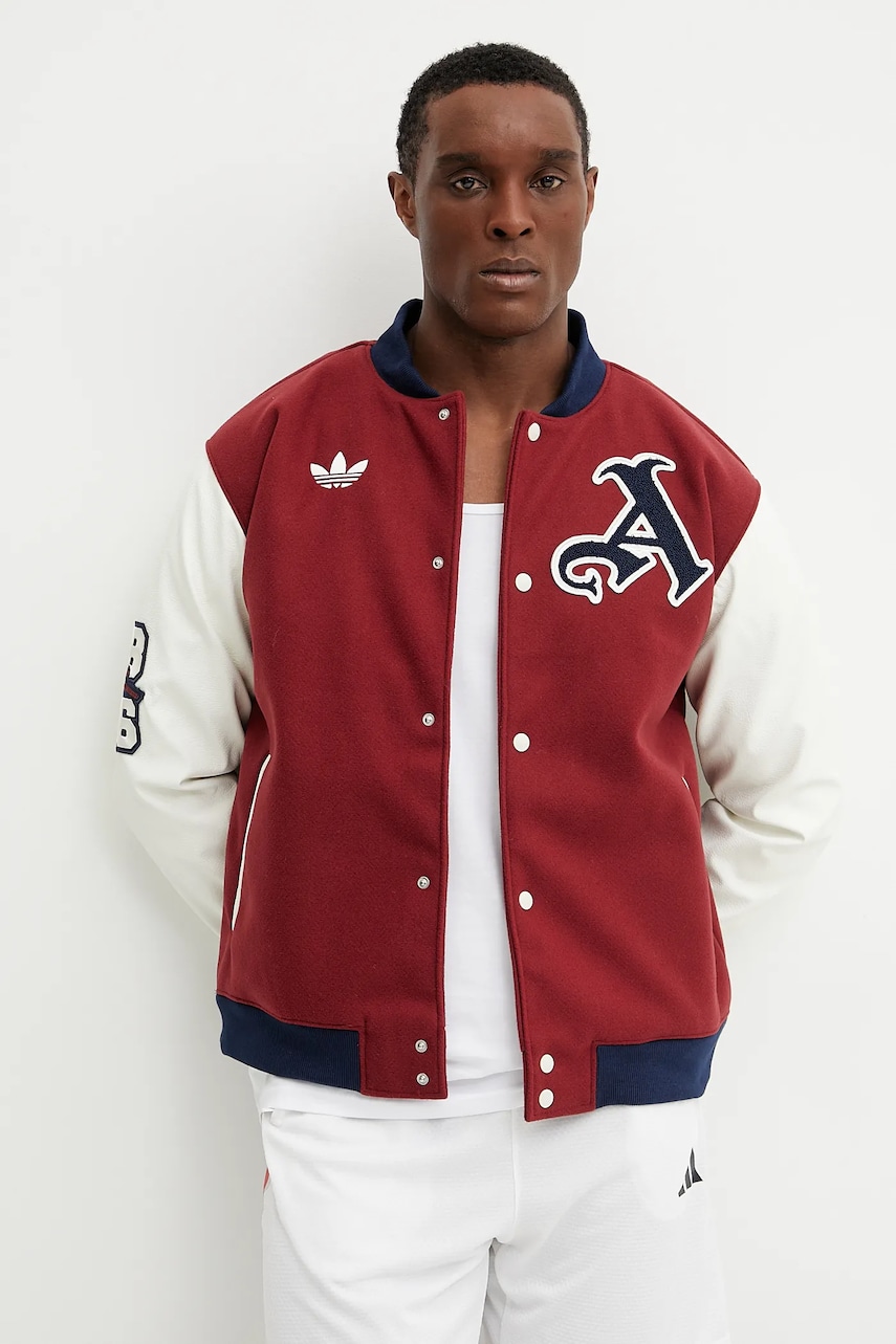 adidas Originals geacă AFC VRCT JKT culoarea bordo, de tranzitie, JF0560