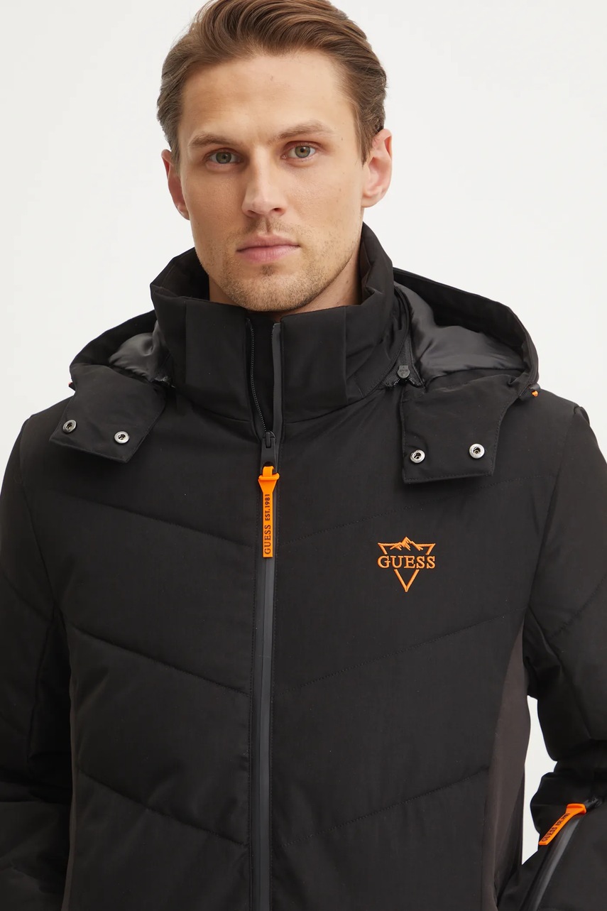 Μπουφάν για σκι Guess χρώμα: μαύρο, M4PL3U WH0K0 φωτογραφία
