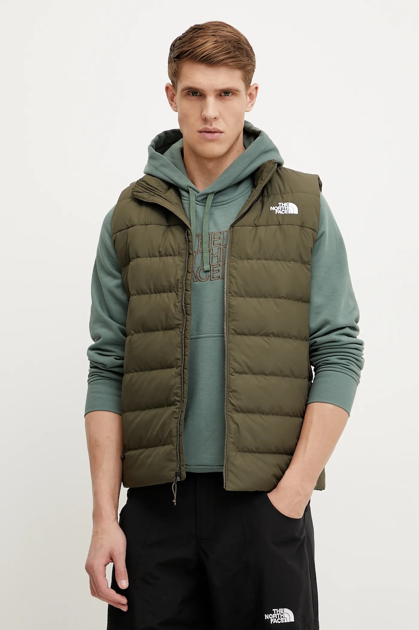 The North Face vesta Aconcagua 3 barbati, culoarea verde, de tranzitie, NF0A84IK21L1