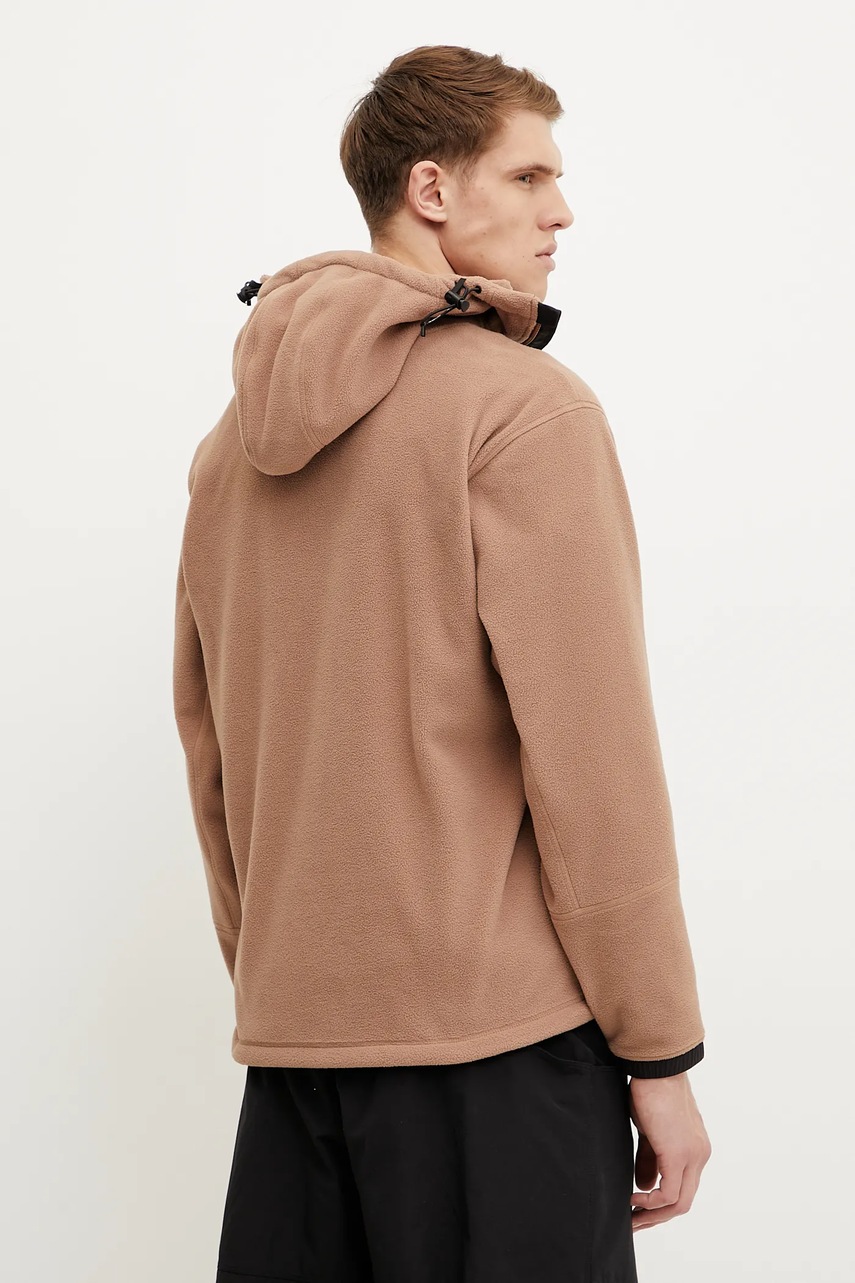 The North Face gyapjú pulóver TNF X NSE barna, férfi, sima, kapucnis, NF0A8BJZ6IH1 termék 2. képe