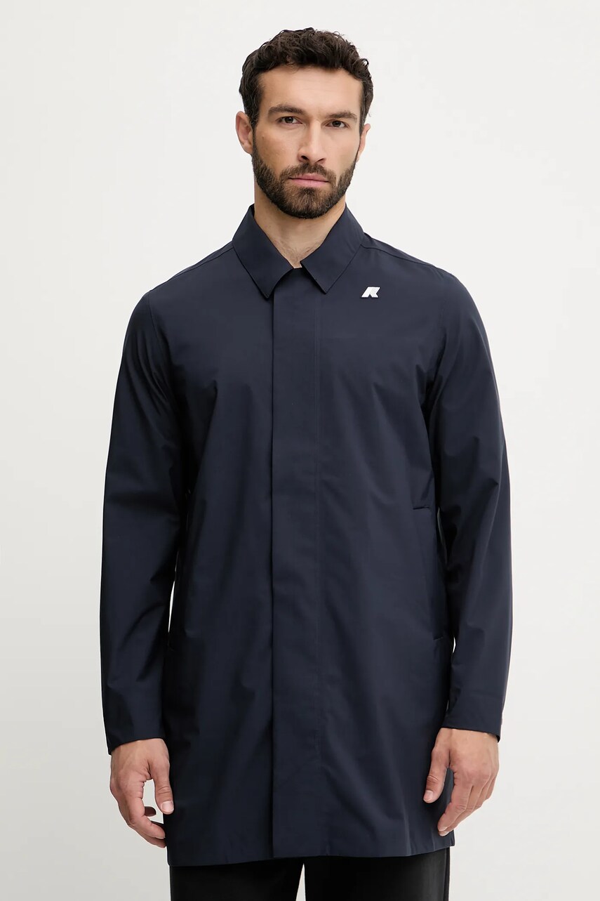 K-Way geaca de ploaie culoarea bleumarin, K6128YW