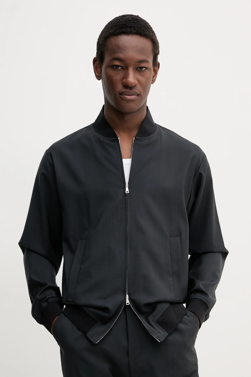BARENA VENEZIA jacheta bomber din lana Camicia Mola culoarea negru, de tranzitie, CSU5051.478