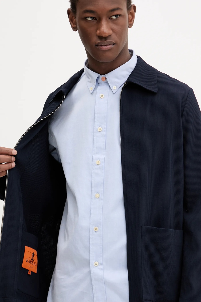 Μάλλινο μπουφάν BARENA VENEZIA Camicia Mola χρώμα: ναυτικό μπλε, OSU5065.494 φωτογραφία