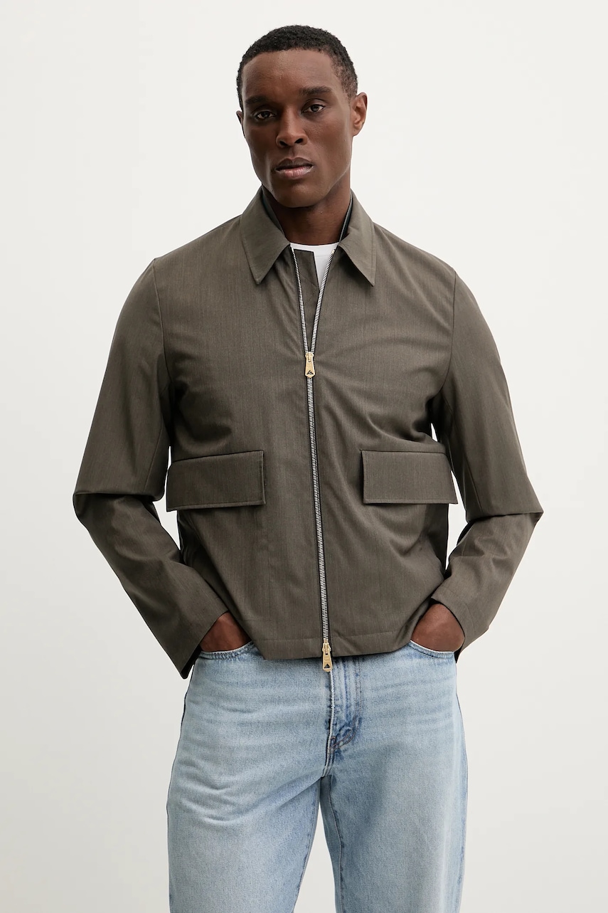 Paul Smith geaca de lana culoarea gri, de tranzitie, M1R-031Z-N00041