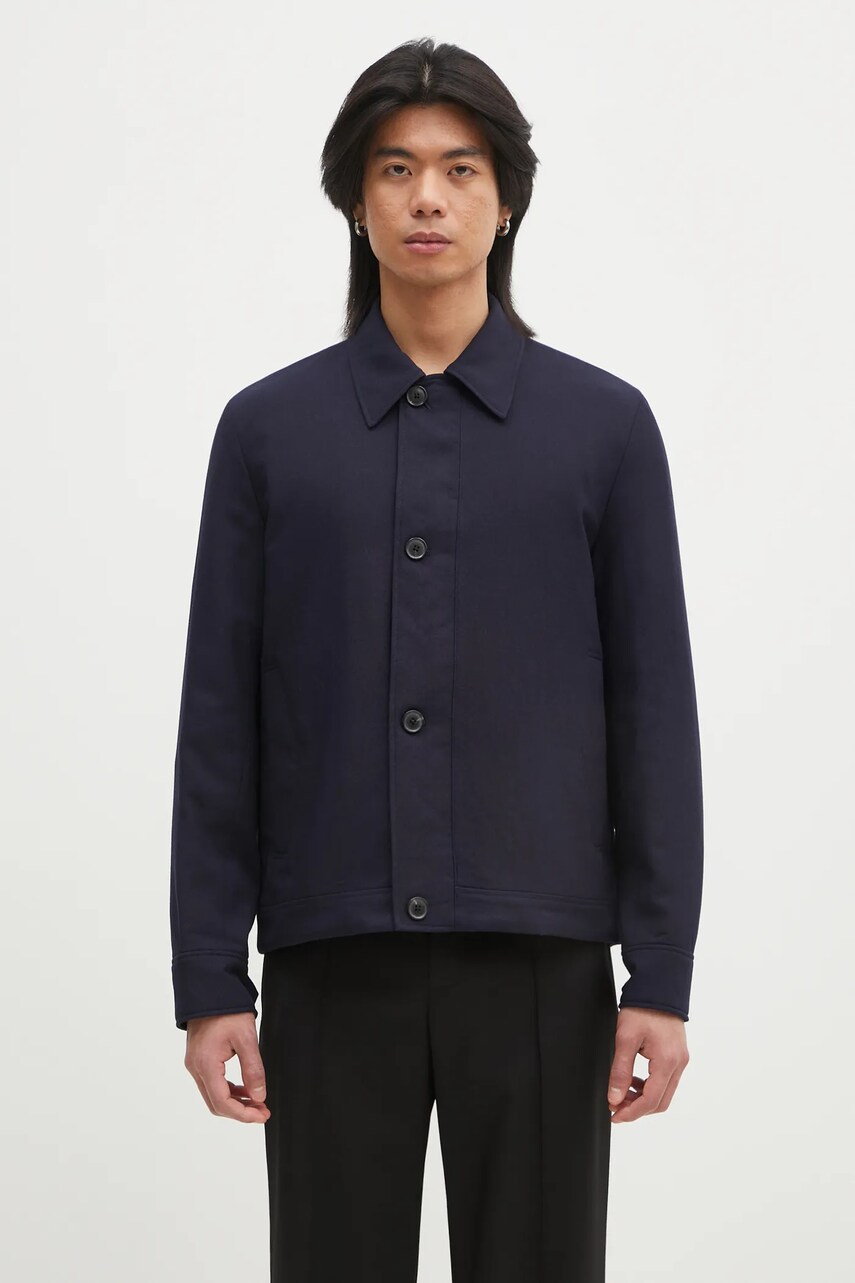 Levně Vlněná bunda Paul Smith tmavomodrá barva, přechodná, M1R-403Z-P01746