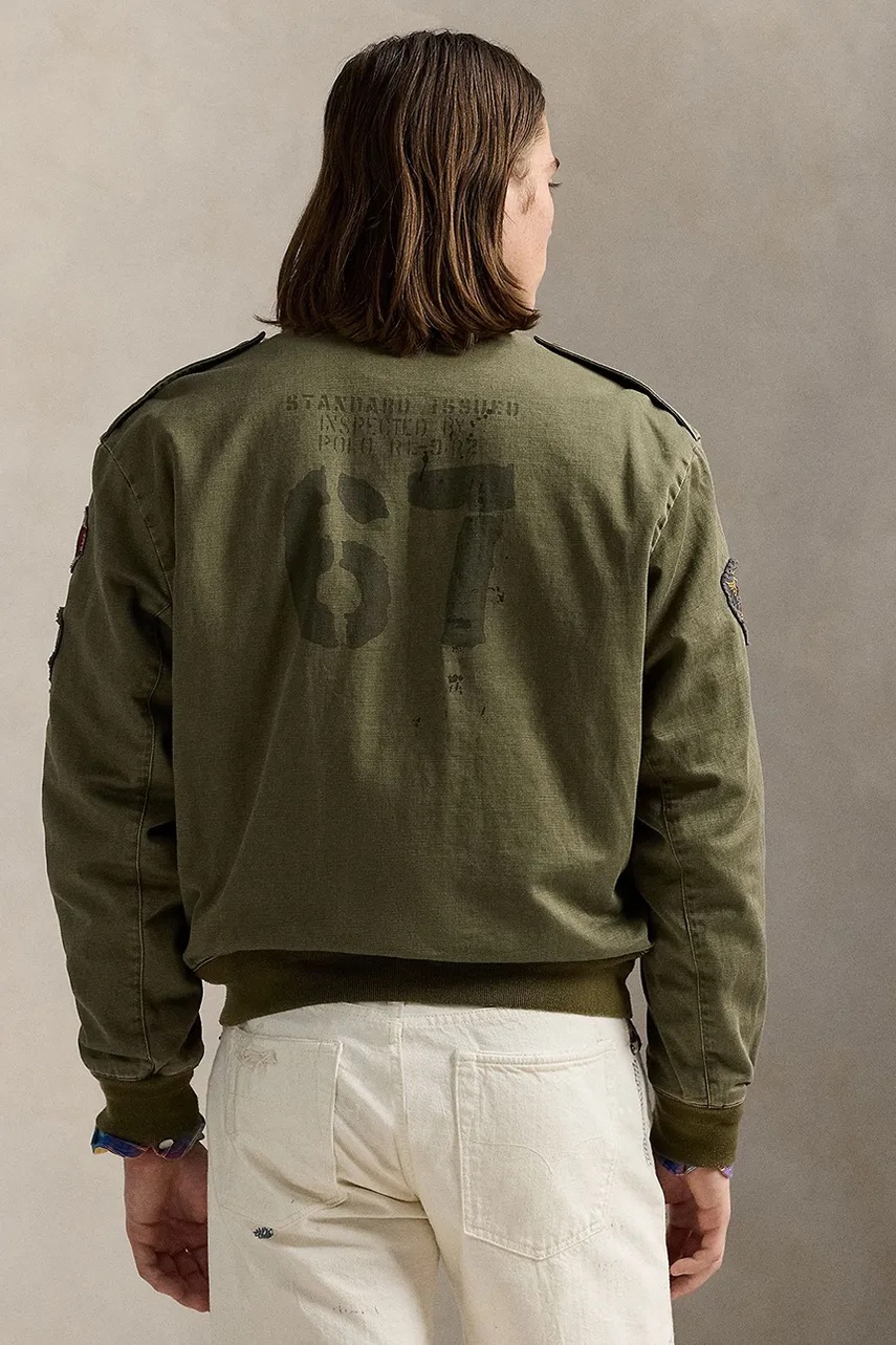 Хлопковая куртка Polo Ralph Lauren цвет зелёный переходная 710964566