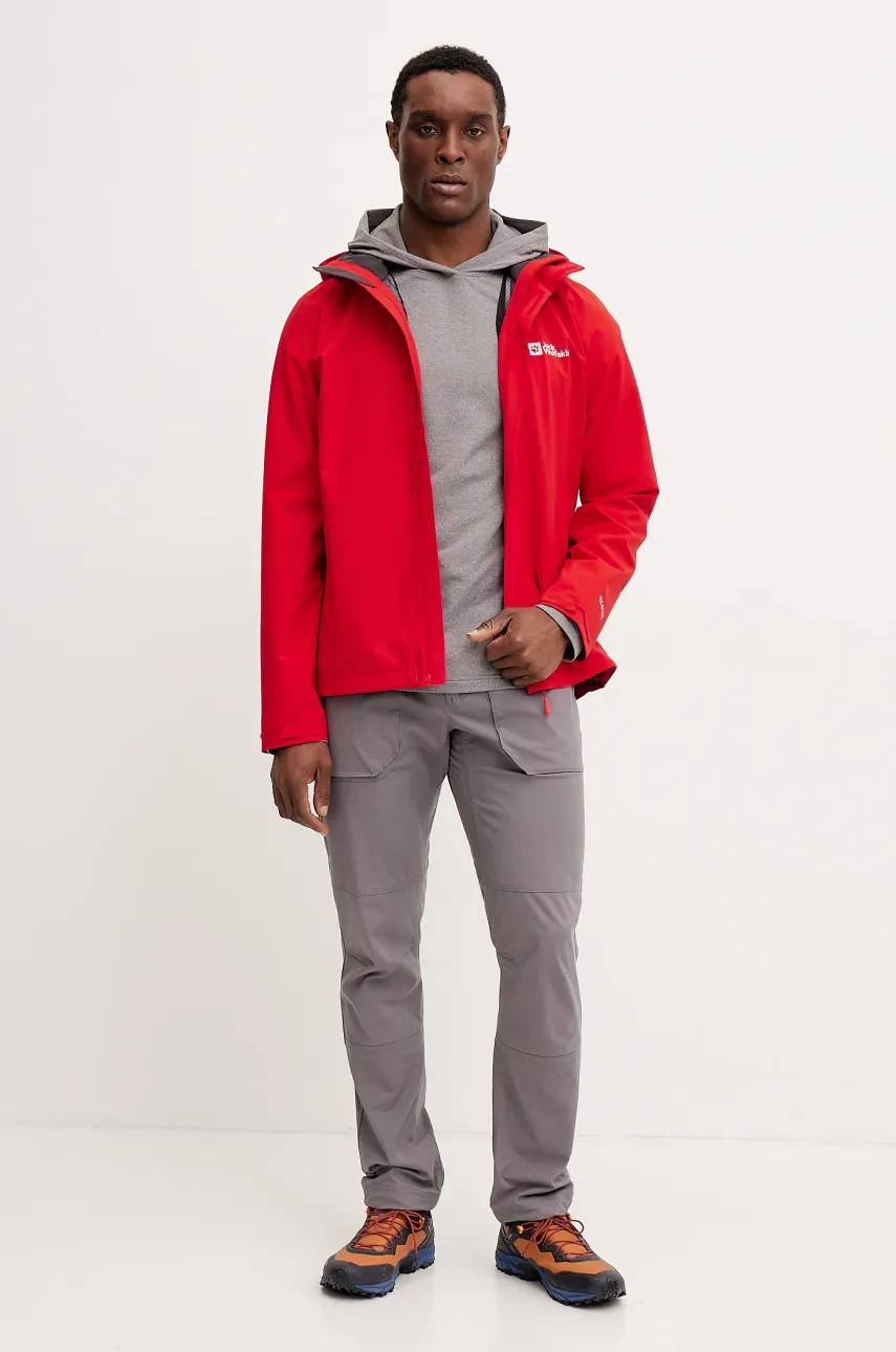 Дождевик Jack Wolfskin Trailtime 2L мужская цвет красный A63903 Дождевик Jack Wolfskin Trailtime 2L мужская цвет красный A63903