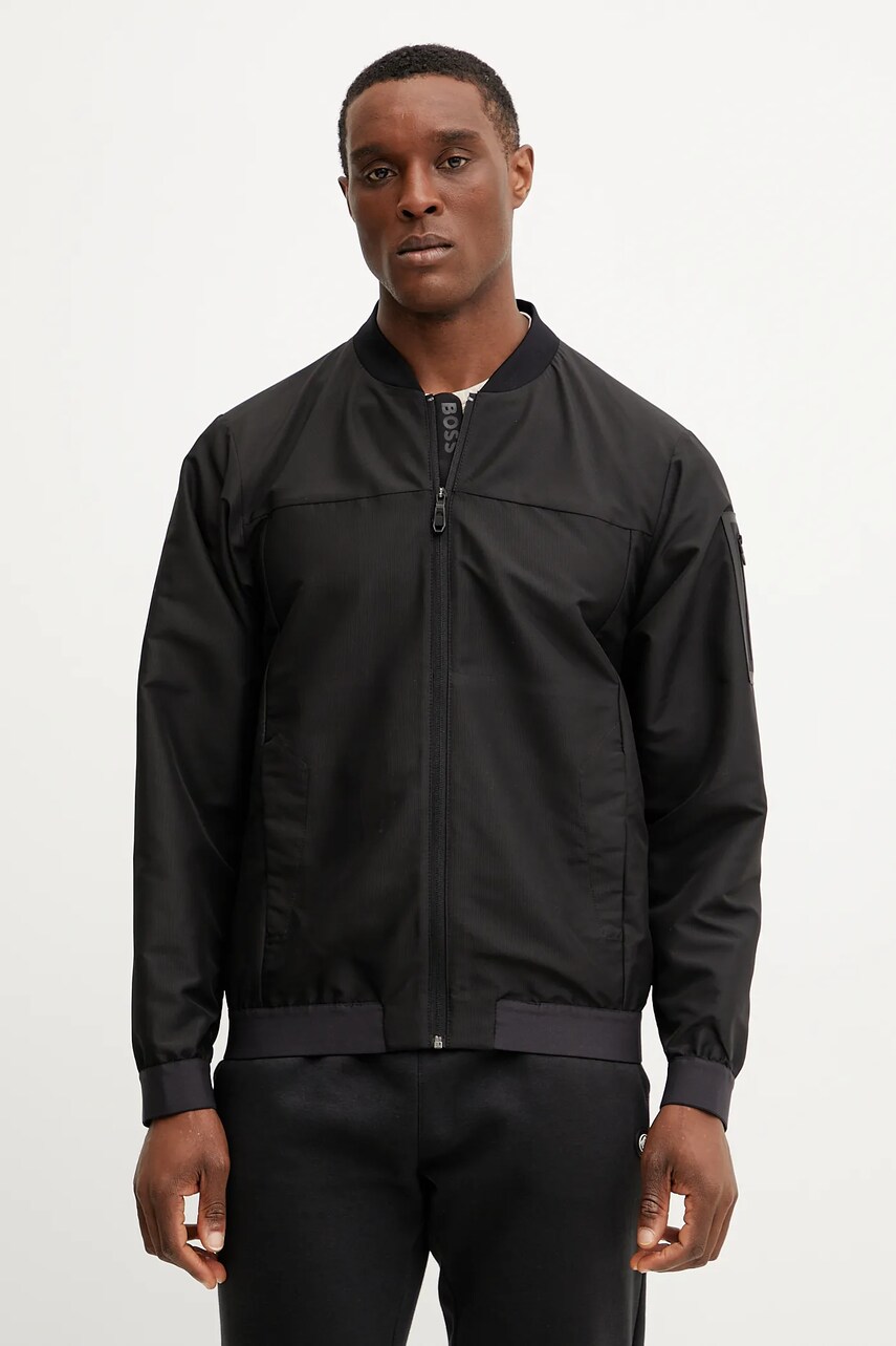 BOSS Green geaca culoarea negru, de tranzitie, 50542350