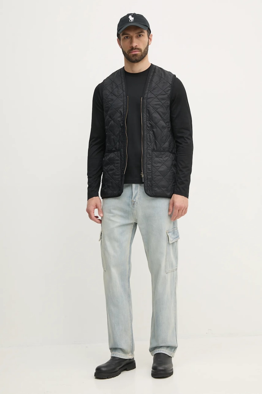 Безрукавка Barbour Polarquilt Waistcoat/Zip-In Liner мужская цвет чёрный переходная MLI0002 Безрукавка Barbour Polarquilt Waistcoat/Zip-In Liner мужская цвет чёрный переходная MLI0002