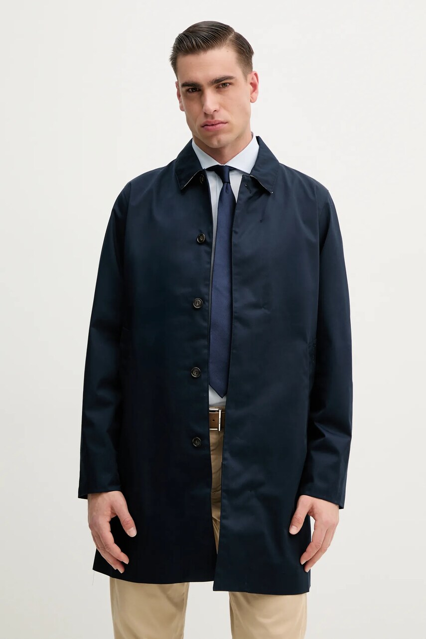 Barbour geaca Rokig Waterproof culoarea albastru marin, de tranzitie, MWB0856