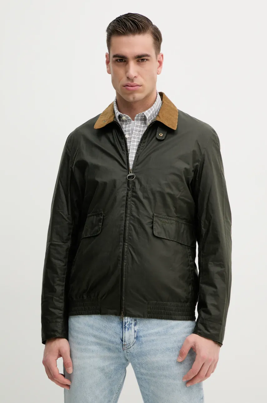 Barbour jacheta de bumbac Newbury Wax Jacket culoarea verde, de tranzitie, MWX2449