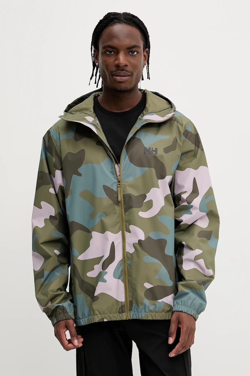 Helly Hansen geaca de ploaie CORE GRAPHIC culoarea verde, 54280