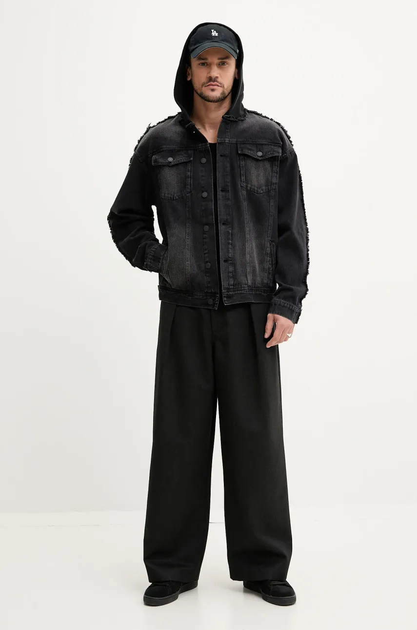 Хлопковая куртка Desigual BERLIN цвет серый переходная oversize 25SMED04 Хлопковая куртка Desigual BERLIN цвет серый переходная oversize 25SMED04