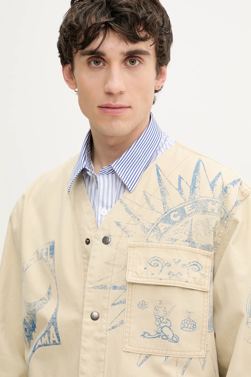 Τζιν μπουφάν Desigual KENIA χρώμα: μπεζ, 25SMEW08 φωτογραφία