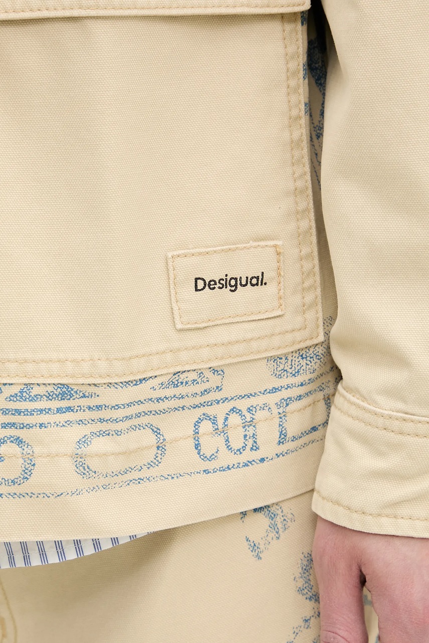 Τζιν μπουφάν Desigual KENIA χρώμα: μπεζ, 25SMEW08 φωτογραφία