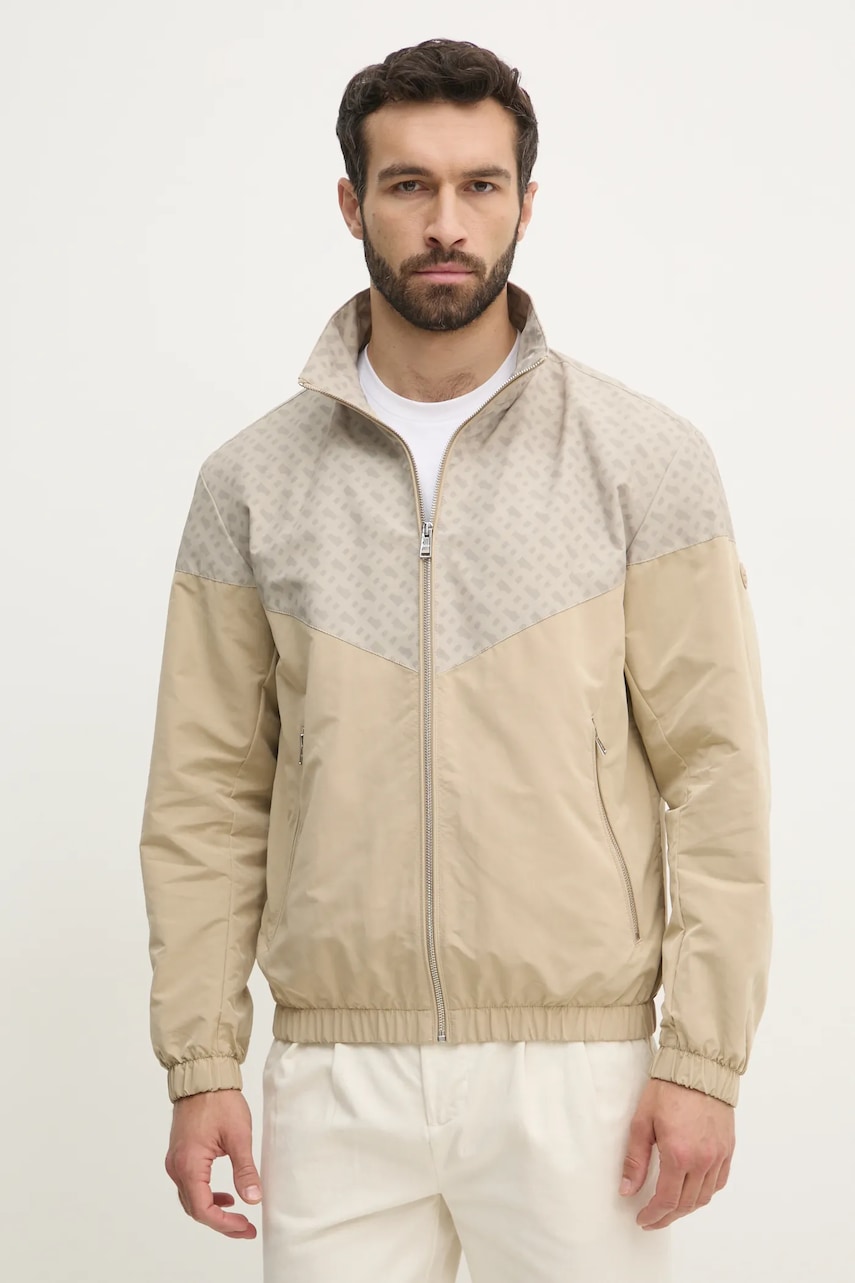 BOSS geaca culoarea bej, de tranzitie, 50539691