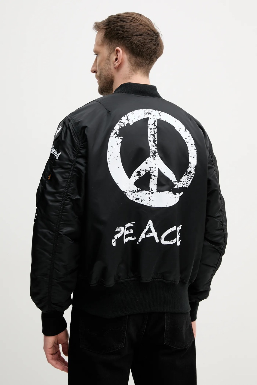 Alpha Industries bomber dzseki MA-1 Peace fekete, átmeneti, 156136 termék 2. képe