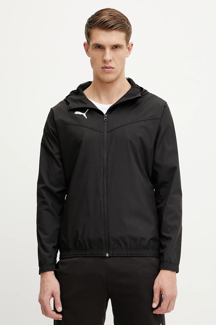 Puma jachetă de antrenament teamRISE culoarea negru, de tranzitie, 657396 Puma jachetă de antrenament teamRISE culoarea negru, de tranzitie, 657396