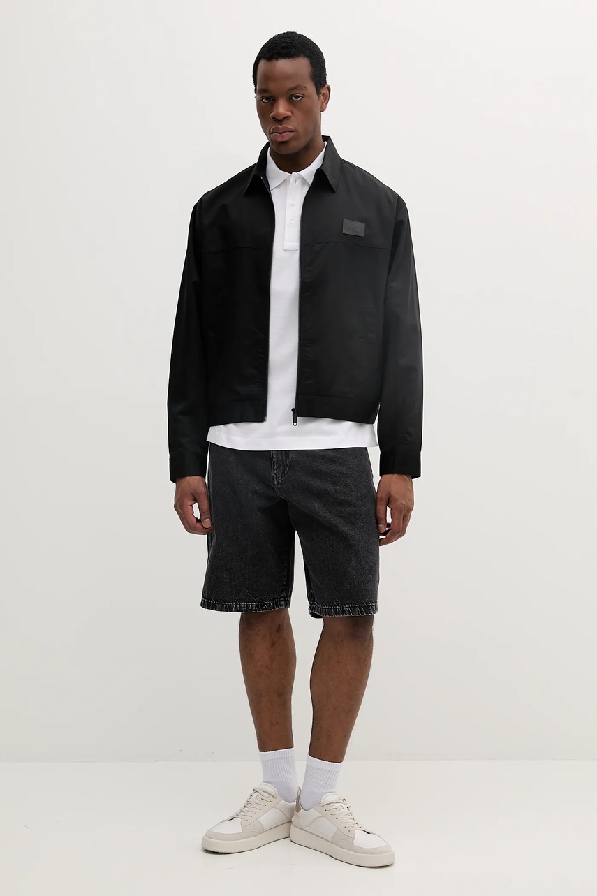 Куртка с примесью льна Calvin Klein Jeans цвет чёрный переходная oversize J30J327259