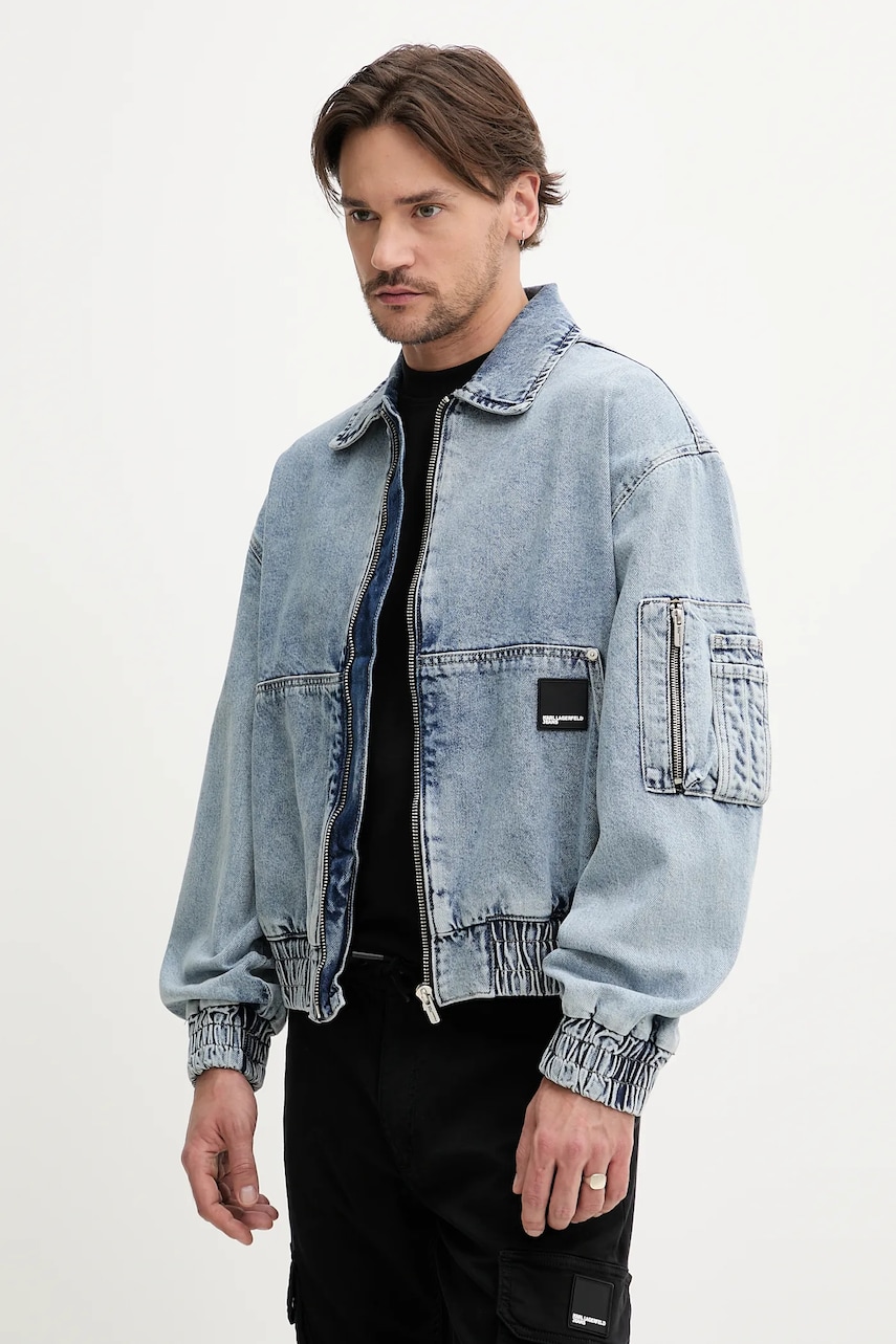 Karl Lagerfeld Jeans geacă din denim de tranzitie, oversize, A2M14018 Karl Lagerfeld Jeans geacă din denim de tranzitie, oversize, A2M14018