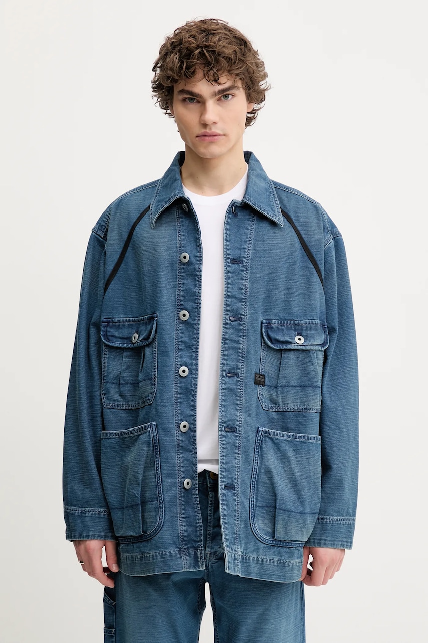 G-Star Raw geaca jeans culoarea albastru marin, de tranzitie, D26165-D491 G-Star Raw geaca jeans culoarea albastru marin, de tranzitie, D26165-D491