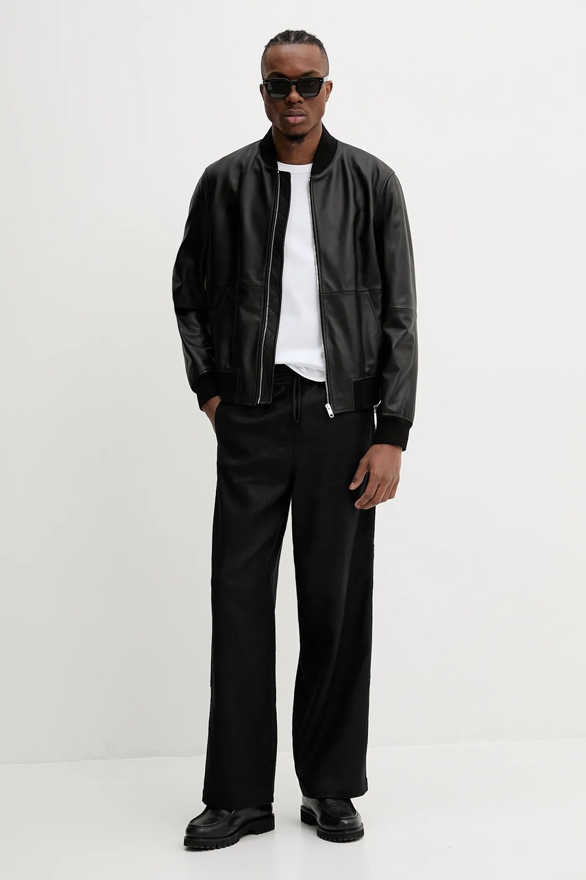 Кожаная куртка Bally цвет чёрный переходная MLE054