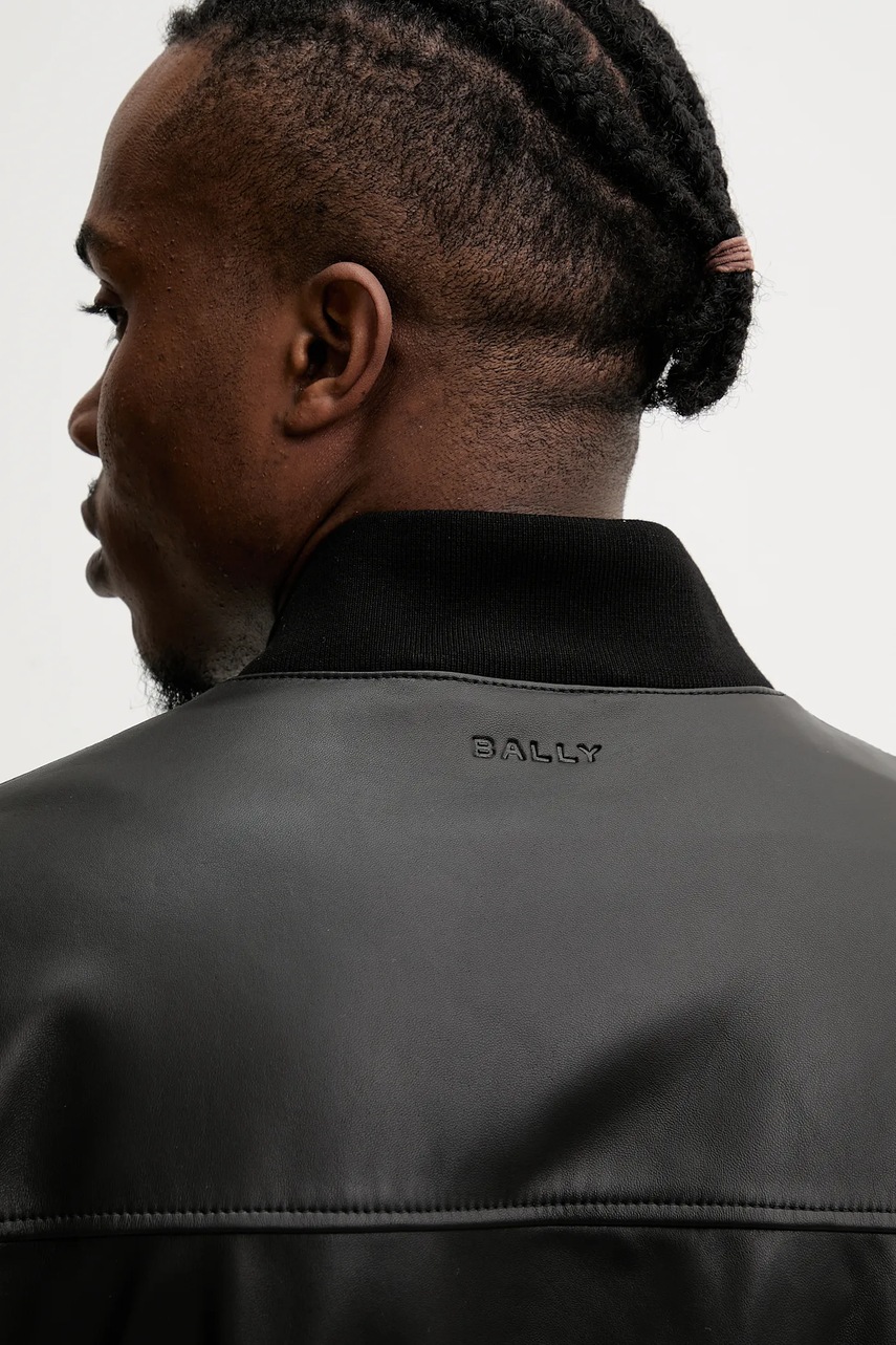 Δερμάτινο μπουφάν Bally χρώμα: μαύρο, MLE054 φωτογραφία