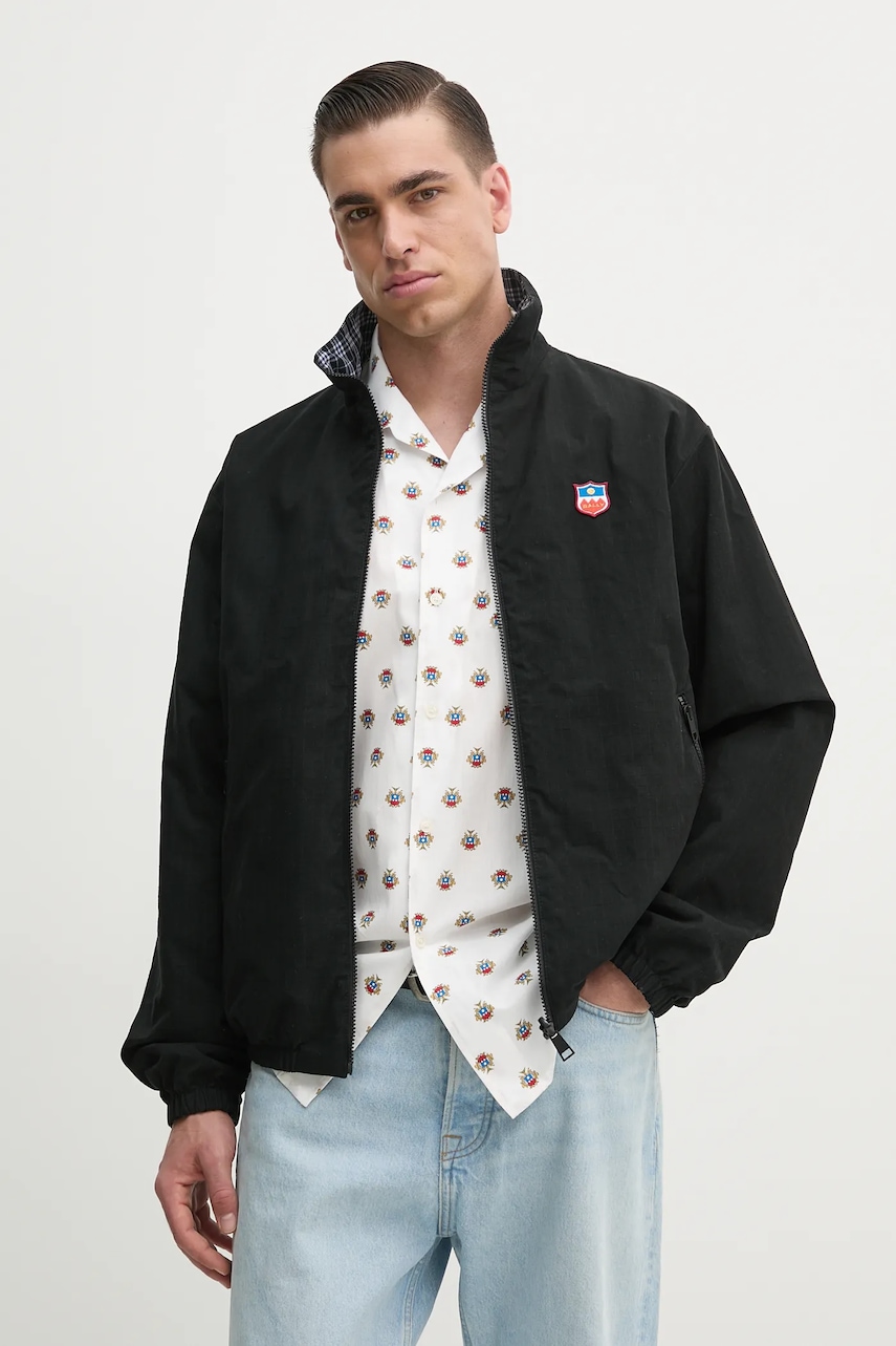 Bally geacă cu două fețe culoarea negru, de tranzitie, MOU09Q Bally geacă cu două fețe culoarea negru, de tranzitie, MOU09Q