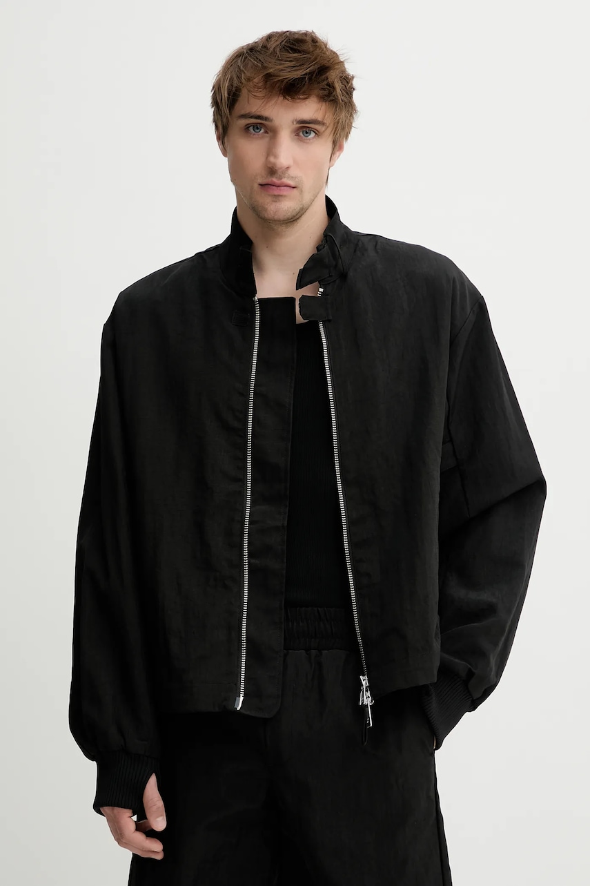 Won Hundred geacă culoarea negru, de tranzitie, oversize, 3527-13056