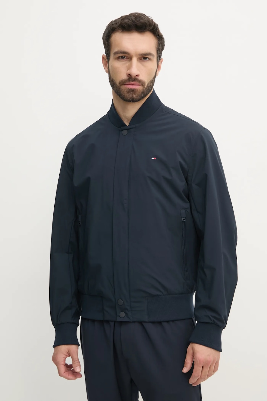 Bomber bunda Tommy Hilfiger tmavomodrá barva, přechodná, MW0MW36665